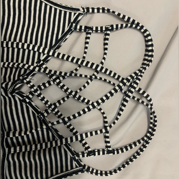 Hollister, Black and White Striped Strappy Dress, Size Medium - Picture 2 of 3